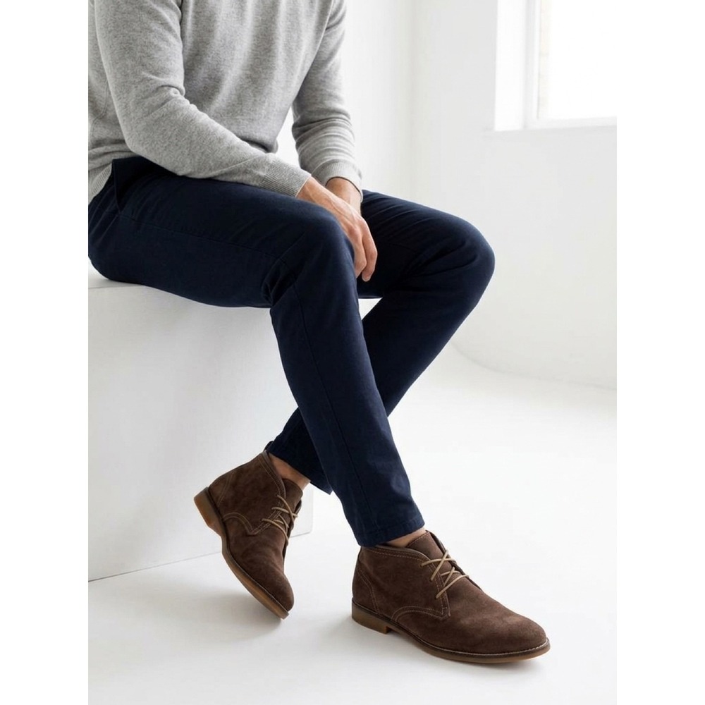 Cole Haan Mens Curtis Chukka Boots Size 12 Brown Suede Waterproof Lace Up Casual